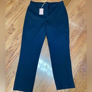 Quince Womens Ultra-Stretch Ponte Straight Leg Pants Petite Navy Size XL NWT